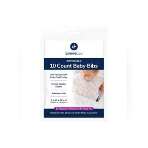 LinnieLou Disposable Baby Bibs - 10 Count